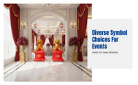 Gold Inflatable Lion, Wedding Decoration, Festive Symbol, Quick Setup, Auspicious for Celebrations