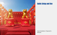 Gold Inflatable Lion, Wedding Decoration, Festive Symbol, Quick Setup, Auspicious for Celebrations
