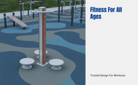 Outdoor Exercise Equipment Wood Walker, Park Community Square Sports, Single & Double Walker Combo, Fitness Path