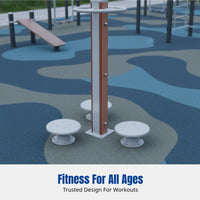 Outdoor Exercise Equipment Wood Walker, Park Community Square Sports, Single & Double Walker Combo, Fitness Path