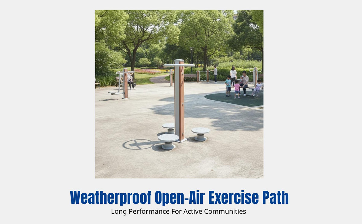 Outdoor Exercise Equipment Wood Walker, Park Community Square Sports, Single & Double Walker Combo, Fitness Path