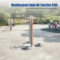 Outdoor Exercise Equipment Wood Walker, Park Community Square Sports, Single & Double Walker Combo, Fitness Path