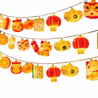 Holiday Fairy Lights, Snake Year Balcony Decor, Auspicious Character Lights