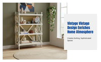 Vintage Hardwood Shelving Unit, Classic Storage Rack, Living Room Display Shelf, Multi-Tier Shelf