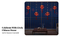 Red Lantern Curtain, Chinese New Year Event Decoration, Warm Ambience Lighting, Seasonal Event, Home Party Decor