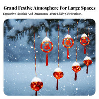 Red Lantern Curtain, Chinese New Year Event Decoration, Warm Ambience Lighting, Seasonal Event, Home Party Decor