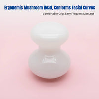 Pink Crystal Mushroom Massage Stone, Facial, Neck, Manual Gua Sha Board