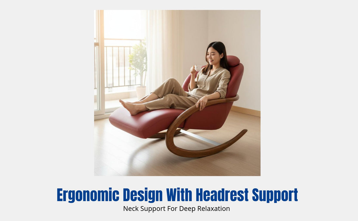 Modern Chinese Hardwood Rocking Chair, Designer Recliner, Ergonomic Lounge Sofa for Living Room, Balcony, Home