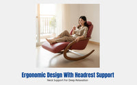 Modern Chinese Hardwood Rocking Chair, Designer Recliner, Ergonomic Lounge Sofa for Living Room, Balcony, Home