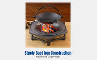 Cast Iron Fire Pit, Vintage Wood Burning Heater, Charcoal Stove, Outdoor Winter Heating, Rural Home