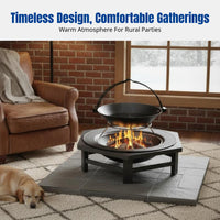 Cast Iron Fire Pit, Vintage Wood Burning Heater, Charcoal Stove, Outdoor Winter Heating, Rural Home