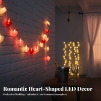 Valentine's Day Heart LED Battery Operated, Red Rose Cream Mix, Wedding Party Decor