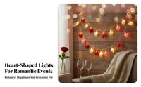 Valentine's Day Heart LED Battery Operated, Red Rose Cream Mix, Wedding Party Decor