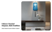 Colorful Chinese Fabric Lantern, Hand-Painted Hanging Light, Timeless Decor for Restaurant, Wedding