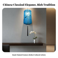 Colorful Chinese Fabric Lantern, Hand-Painted Hanging Light, Timeless Decor for Restaurant, Wedding