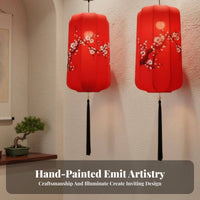 Colorful Chinese Fabric Lantern, Hand-Painted Hanging Light, Timeless Decor for Restaurant, Wedding