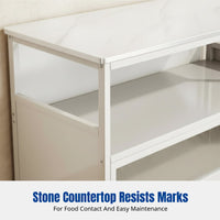 Rock Slab Sideboard, Multi-Tier Kitchen Storage Rack, Freestanding Organizer for Microwave Oven