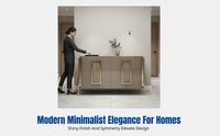 Modern Minimalist Sideboard Cabinet, Stainless Steel & Sintered Stone, Entryway Shoe Cabinet, Double Door, Small Apartment, Living Room