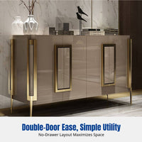 Modern Minimalist Sideboard Cabinet, Stainless Steel & Sintered Stone, Entryway Shoe Cabinet, Double Door, Small Apartment, Living Room