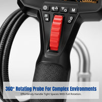 360° Rotating Commercial HD Inspection Camera, 1080P, Flexible Probe for Automotive Maintenance, Pipeline, Carbon Buildup