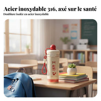 Student Cartoon Insulated Water Bottle, 316 Stainless Steel, Leakproof Portable
