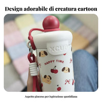 Student Cartoon Insulated Water Bottle, 316 Stainless Steel, Leakproof Portable
