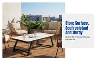 Sintered Stone Coffee Table, Modern Minimalist, Small Apartment, Living Room, Nordic Style, Combination Design
