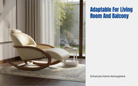 Modern Chinese hardwood rocking chair, ergonomic recliner, single sofa for living room or balcony