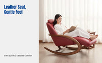 Modern Chinese hardwood rocking chair, ergonomic recliner, single sofa for living room or balcony