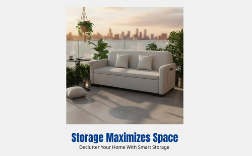 Living Room Sofa, Small Apartment Storage Couch, Minimalist for Balcony, Office, Clothing Shop