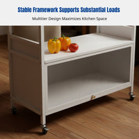 Rock Slab Sideboard, Multi-Tier Kitchen Storage Rack, Freestanding Organizer for Microwave Oven