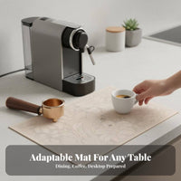 PU Leather Placemat, Waterresistant, Oilresistant, Heat-Insulated, Modern Floral Table Mat for Dining, Coffee Machine, Wash drink mat