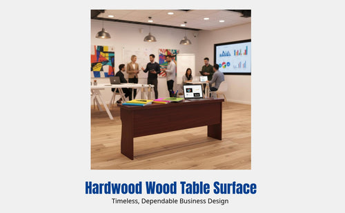 Conference Table, Solid Wood Rectangular Desk, Office Meeting Table, Multi-Scene Use, Polished Surface, Timeless Color