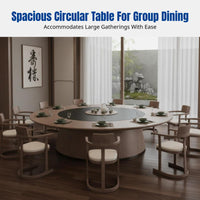 Electric Rotating Dining Table, Large Round Sintered Stone, Hotel Banquet, Modern Chinese