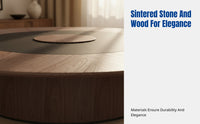 Electric Rotating Dining Table, Large Round Sintered Stone, Hotel Banquet, Modern Chinese