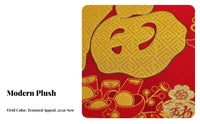 2026 Plush Fu Character Sticker, Colorful Shine, Double-Sided, Large, Chinese New Year, Door, Pane
