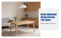 Hardwood Dining Table and Chair Set, Nordic Minimalist Rectangular, Modern Kitchen