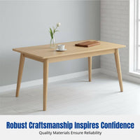 Hardwood Dining Table and Chair Set, Nordic Minimalist Rectangular, Modern Kitchen