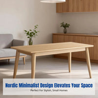 Hardwood Dining Table and Chair Set, Nordic Minimalist Rectangular, Modern Kitchen