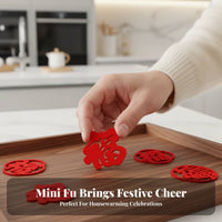 Mini Red Fu Sticker, Chinese Decor, Housewarming, Ceremony, Random Assortment