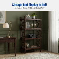 Vintage Hardwood Shelving Unit, Classic Storage Rack, Living Room Display Shelf, Multi-Tier Organizer