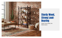 Vintage Hardwood Shelving Unit, Classic Storage Rack, Living Room Display Shelf, Multi-Tier Organizer