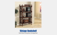 Vintage Hardwood Shelving Unit, Classic Storage Rack, Living Room Display Shelf, Multi-Tier Organizer