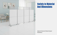 Office Partition Screen, Folding Movable Divider Wall, Acrylic Panel for Clinic, Workshop, Glass Option Available