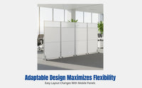 Office Partition Screen, Folding Movable Divider Wall, Acrylic Panel for Clinic, Workshop, Glass Option Available
