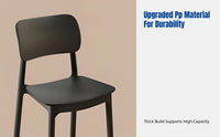Dining Chair, Stackable, Thickened Seat, Modern Minimalist, Black, Ergonomic Backrest for Home, Kitchen, Restaurant
