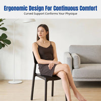 Dining Chair, Stackable, Thickened Seat, Modern Minimalist, Black, Ergonomic Backrest for Home, Kitchen, Restaurant