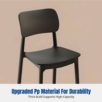 Dining Chair, Stackable, Thickened Seat, Modern Minimalist, Black, Ergonomic Backrest for Home, Kitchen, Restaurant