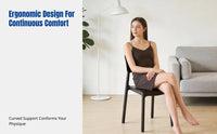 Dining Chair, Stackable, Thickened Seat, Modern Minimalist, Black, Ergonomic Backrest for Home, Kitchen, Restaurant