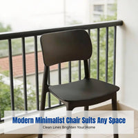 Dining Chair, Stackable, Thickened Seat, Modern Minimalist, Black, Ergonomic Backrest for Home, Kitchen, Restaurant